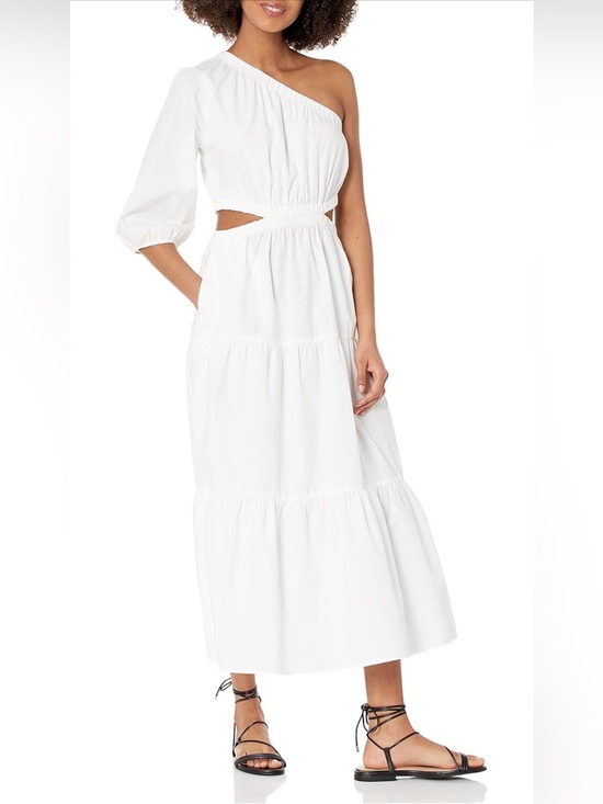 The Drop Dresses & Skirts - The Drop Women's One-Shoulder White Tiered Maxi Dress